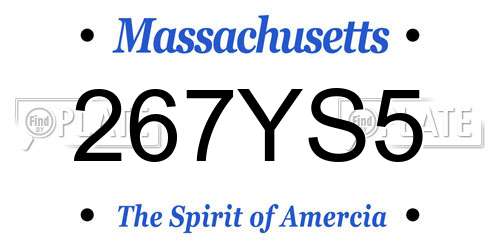 267YS5 Massachusetts License Plate