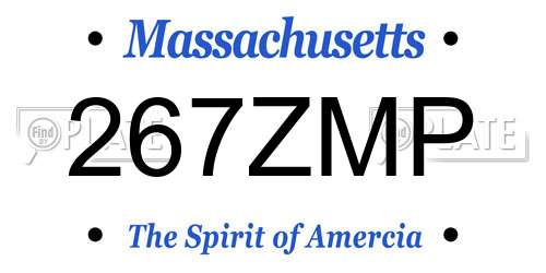 267ZMP Massachusetts License Plate