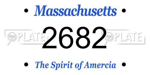 2682 Massachusetts License Plate