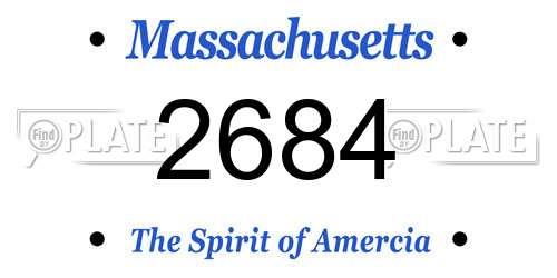 2684 Massachusetts License Plate