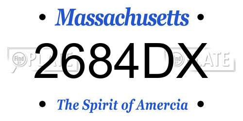2684DX Massachusetts License Plate
