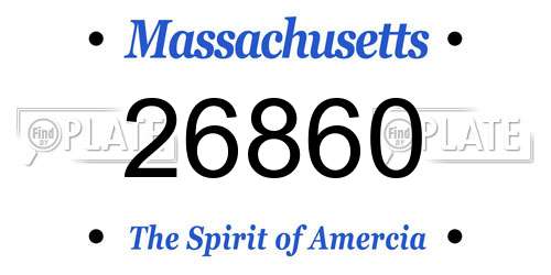 26860 Massachusetts License Plate