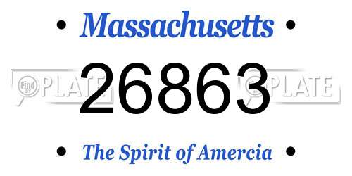 26863 Massachusetts License Plate