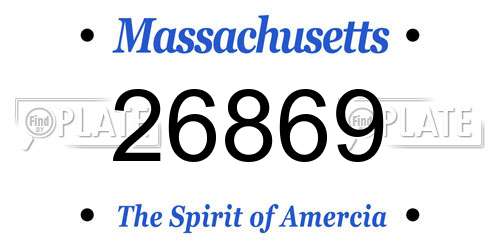 26869 Massachusetts License Plate