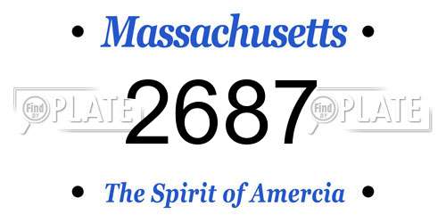 2687 Massachusetts License Plate