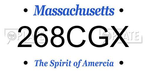 268CGX Massachusetts License Plate