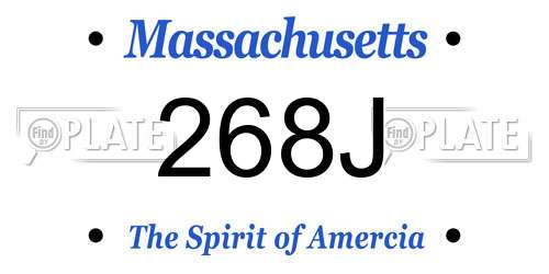268J Massachusetts License Plate