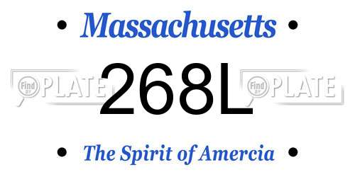 268L Massachusetts License Plate