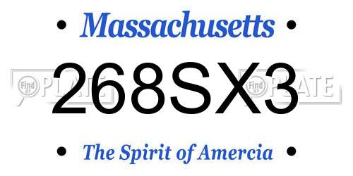268SX3 Massachusetts License Plate