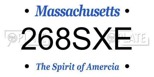 268SXE Massachusetts License Plate