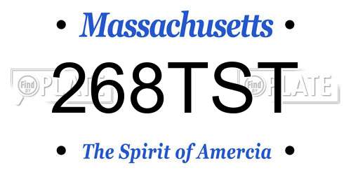 268TST Massachusetts License Plate