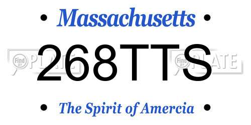 268TTS Massachusetts License Plate