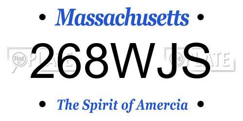 268WJS Massachusetts License Plate