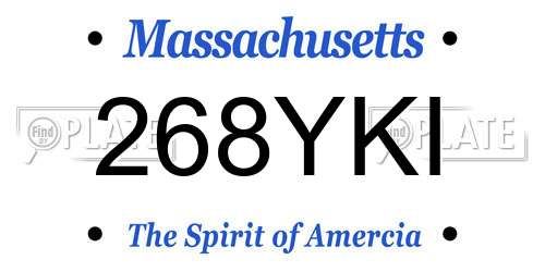 268YKI Massachusetts License Plate