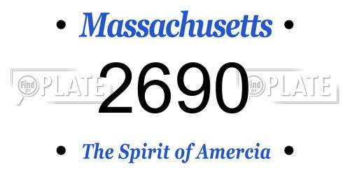 2690 Massachusetts License Plate