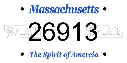 26913 Massachusetts License Plate