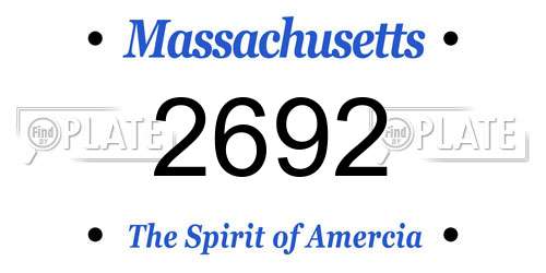 2692 Massachusetts License Plate