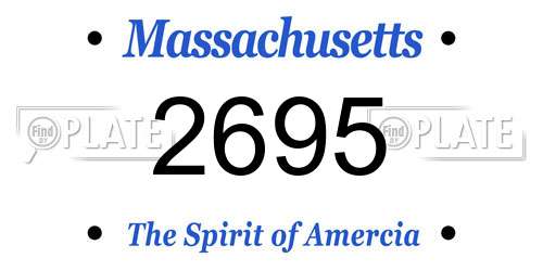 2695 Massachusetts License Plate