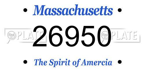 26950 Massachusetts License Plate