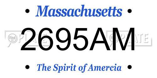 2695AM Massachusetts License Plate
