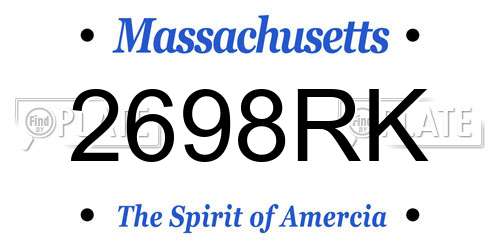2698RK Massachusetts License Plate