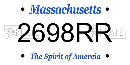 2698RR Massachusetts License Plate