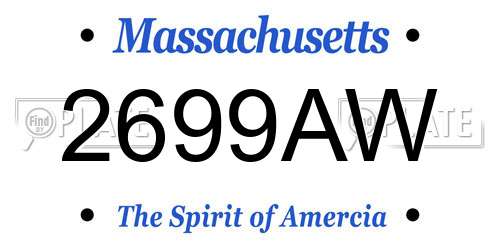 2699AW Massachusetts License Plate