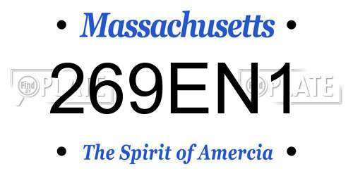269EN1 Massachusetts License Plate
