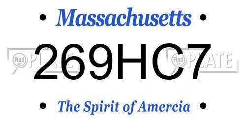 269HC7 Massachusetts License Plate