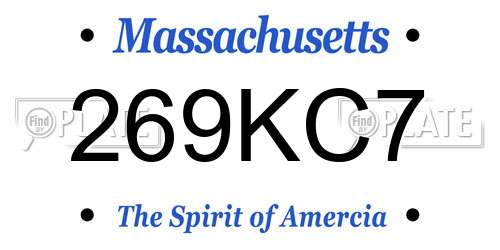 269KC7 Massachusetts License Plate