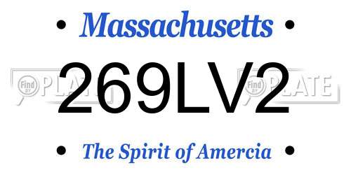 269LV2 Massachusetts License Plate