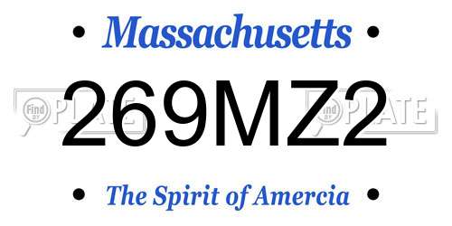 269MZ2 Massachusetts License Plate