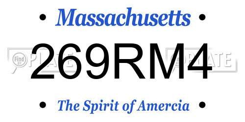 269RM4 Massachusetts License Plate