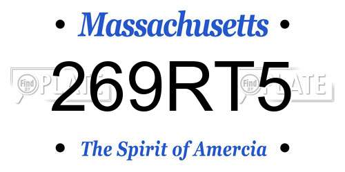 269RT5 Massachusetts License Plate
