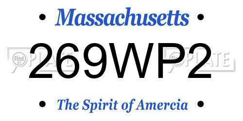 269WP2 Massachusetts License Plate