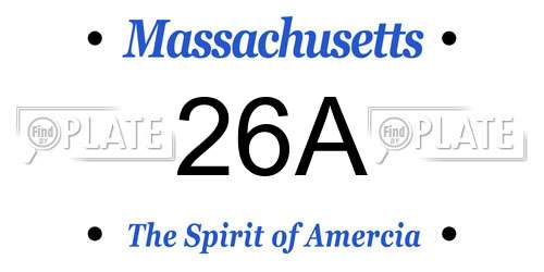 26A Massachusetts License Plate