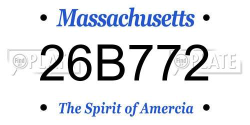26B772 Massachusetts License Plate