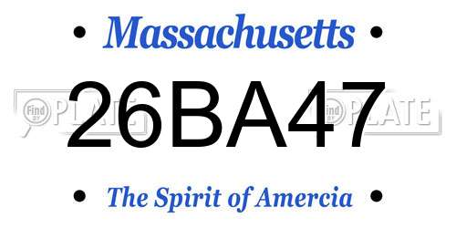 26BA47 Massachusetts License Plate