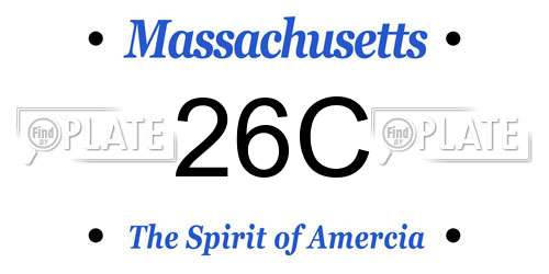 26C Massachusetts License Plate