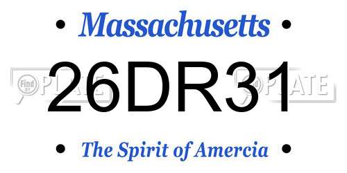 26DR31 Massachusetts License Plate