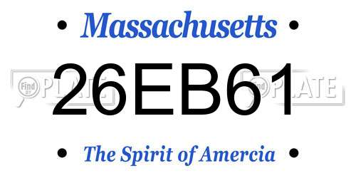 26EB61 Massachusetts License Plate