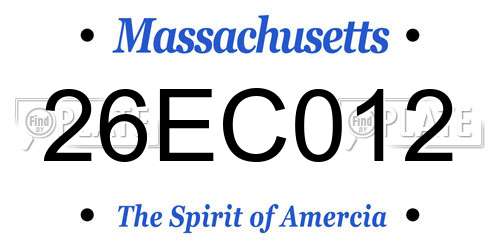 26EC012 Massachusetts License Plate