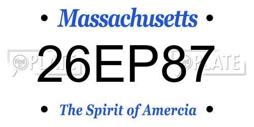 26EP87 Massachusetts License Plate
