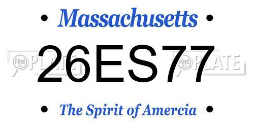 26ES77 Massachusetts License Plate