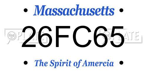 26FC65 Massachusetts License Plate