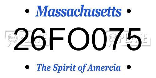 26FO075 Massachusetts License Plate