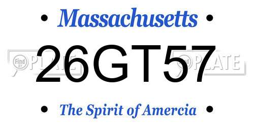 26GT57 Massachusetts License Plate