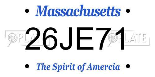 26JE71 Massachusetts License Plate