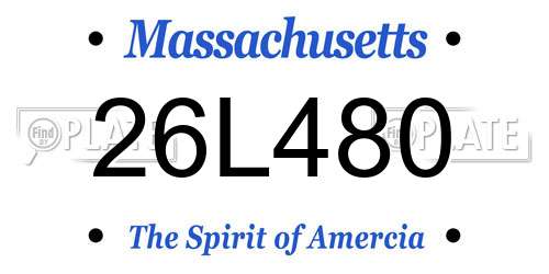 26L480 Massachusetts License Plate