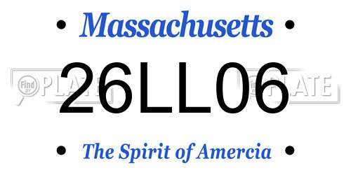 26LL06 Massachusetts License Plate